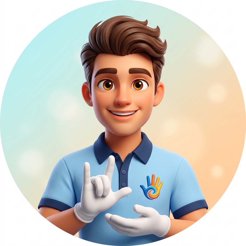 Retrato de Senito, el avatar de polo azul y guantes blancos